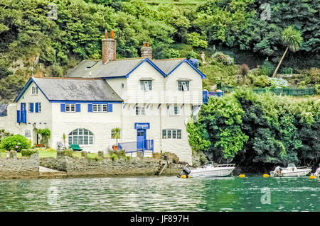 Ferryside, casa dello scrittore di Daphne du Maurier vicino a Fowey, Cornovaglia; Ferienhaus von Daphne du Maurier Foto Stock