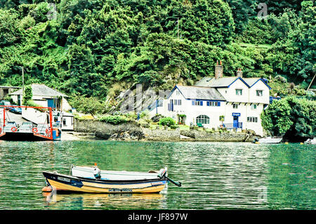 Ferryside, casa dello scrittore di Daphne du Maurier vicino a Fowey, Cornovaglia; Ferienhaus von Daphne du Maurier Foto Stock