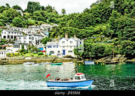 Ferryside, casa dello scrittore di Daphne du Maurier vicino a Fowey, Cornovaglia; Ferienhaus von Daphne du Maurier Foto Stock