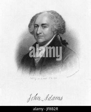 Incisi ritratto di John Adams, padre fondatore e secondo presidente degli Stati Uniti, 1837. Dalla Biblioteca Pubblica di New York. Foto Stock