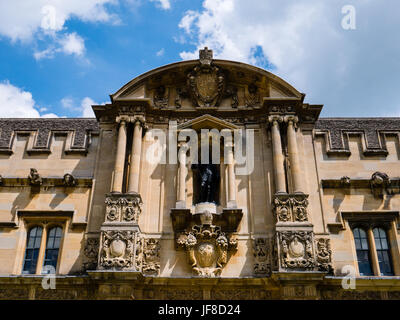 Dettaglio, interna quad, St Johns College dell'Università di Oxford, Oxford, Inghilterra Foto Stock