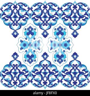 Progettato con sfumature di blu ottomano serie pattern due Illustrazione Vettoriale