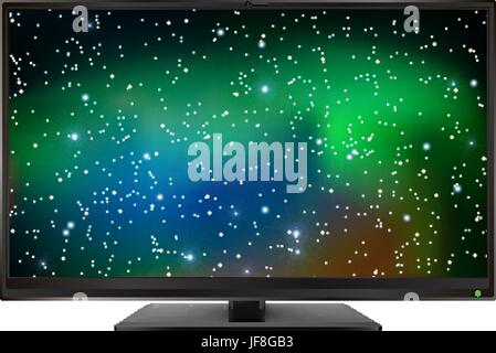 TV LED moderni monitor isolati su sfondo bianco Illustrazione Vettoriale