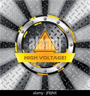 Alta tensione segnale di avvertimento Illustrazione Vettoriale