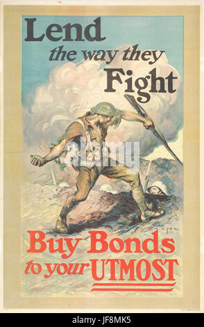 Prestito Liberty, prima Guerra Mondiale, fotografia storica, propaganda in tempo di guerra, storia della prima Guerra Mondiale, finanziamenti militari, sforzo bellico, pubblicità obbligazionaria, foto di guerra storica, campagna Liberty Bond, finanza in tempo di guerra, storia del XX secolo, finanziamento della guerra, testo storico, media della prima guerra mondiale, American home front, mobilizzazione in tempo di guerra, fotografia vintage, patriottico, poster vintage, Wartime America, campagna Liberty Bond, foto d'archivio storico, supporto alla guerra americana, obbligazioni di guerra, storia della finanza bellica, propaganda americana, pubblicità vintage, foto storiche, industria bellica, storia d'annata, sforzi sul fronte casa Foto Stock
