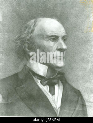 Un ritratto di William Gladstone, il primo ministro britannico, noto per i suoi contributi alla riforma politica e la sua leadership durante l'era vittoriana. Questa fotografia cattura l'aspetto dignitoso della figura storica e l'eredità politica. Foto Stock