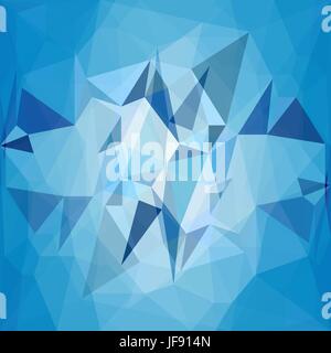 Acqua blu Polygomal sfondo. Triangoli blu Pattern Illustrazione Vettoriale