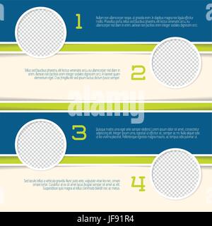 Infografico design con foto circle contenitori Illustrazione Vettoriale