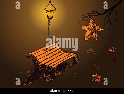 La caduta di foglie di autunno Illustrazione Vettoriale