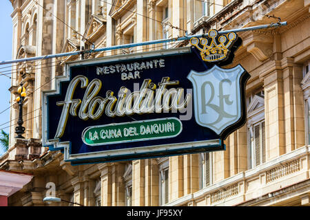 Ernest Hemmingway era noto a frequenti il FLORIDITA BAR E RISTORANTE - Havana, Cuba Foto Stock