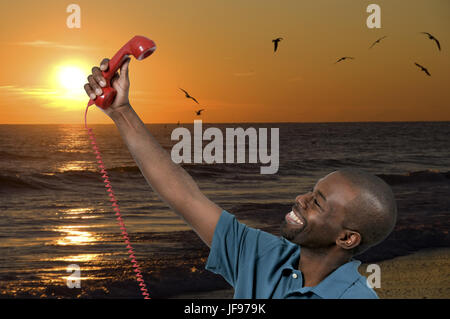 L'uomo prendendo un selfie Foto Stock