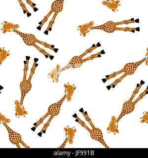 Seamless Funny Cartoon Giraffe Illustrazione Vettoriale