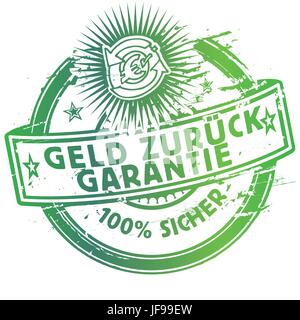 I francobolli con garanzia di restituzione del denaro e circolatorie Illustrazione Vettoriale