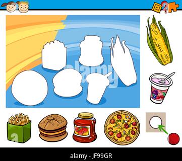 Cartone animato educativo compito in età prescolare Illustrazione Vettoriale