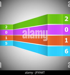 Abstract banner colorati con 2016 Illustrazione Vettoriale