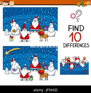 Differenze di natale gioco per bambini Illustrazione Vettoriale