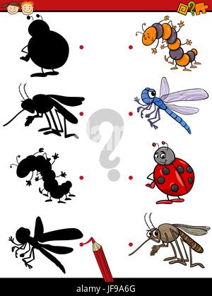 Cartone animato educativo gioco di ombre Illustrazione Vettoriale