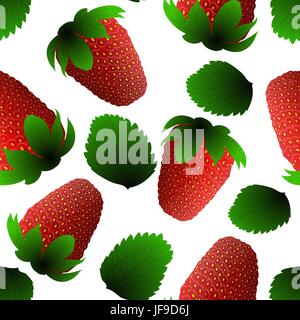 Fragole fresche pattern senza giunture Illustrazione Vettoriale