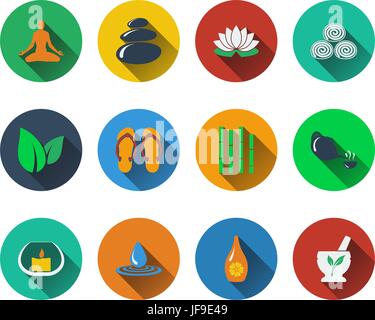 Set di icone di spa Illustrazione Vettoriale
