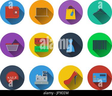 Set di icone per lo shopping Illustrazione Vettoriale