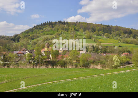 Valle Jagst Unterregenbach nelle vicinanze, Germania Foto Stock