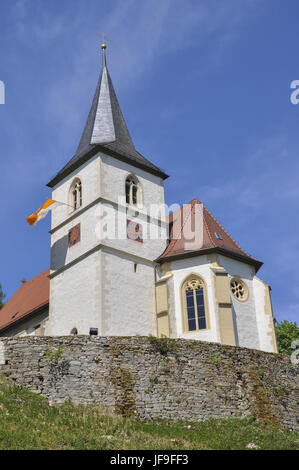 Cappella sopra Mulfingen-Ailringen, Germania Foto Stock