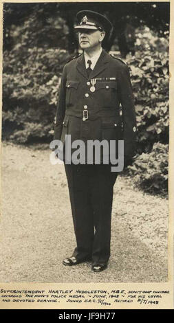 Il soprintendente Hartley Huddleston, MBE, Deputy Chief Constable 1945 (archivio ref 31949811692 o Foto Stock