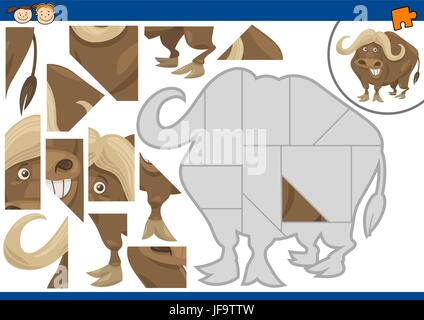 Kindergarten jigsaw puzzle game Illustrazione Vettoriale