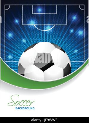 Abstract soccer brochure con sfera di rottura e lo spazio per il testo Illustrazione Vettoriale