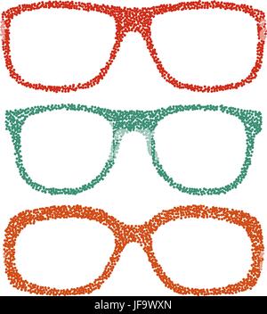 Occhiali punteggiata impostato Illustrazione Vettoriale