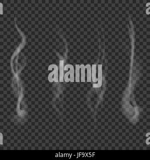 Fumo trasparente impostare isolati su scuro dello sfondo Chekered Illustrazione Vettoriale