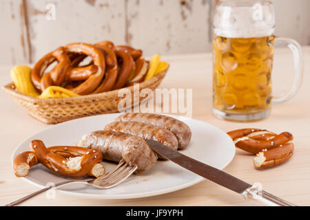 Bavarese di salame cotto e pretzel Foto Stock