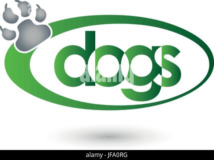 Il logo del cane,cani,PAW Illustrazione Vettoriale