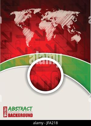 Abstract rosso verde brochure con le frecce Illustrazione Vettoriale