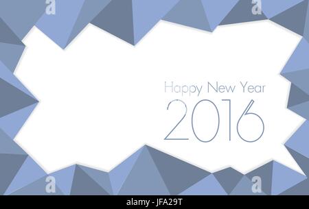 Felice anno nuovo 2016 colore blu poligono triangolo sullo sfondo del modello Illustrazione Vettoriale