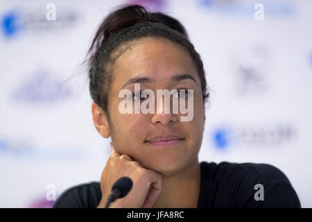 Eastbourne, grande, UK. Il 29 giugno, 2017. Heather Watson al 2017 Aegon International WTA Premier il torneo di tennis di credito: Jimmie48 Fotografia/Alamy Live News Foto Stock