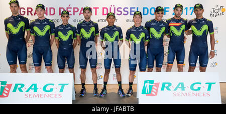 Duesseldorf, Germania. Il 29 giugno, 2017. Il team Sky a Duesseldorf in Germania, 29 giugno 2017. Foto: Daniel Karmann/dpa/Alamy Live News Foto Stock