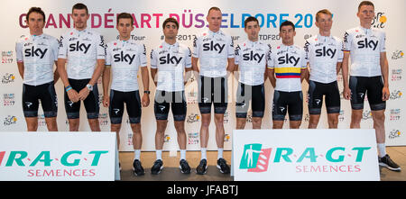 Duesseldorf, Germania. Il 29 giugno, 2017. Il team Sky a Duesseldorf in Germania, 29 giugno 2017. Foto: Daniel Karmann/dpa/Alamy Live News Foto Stock