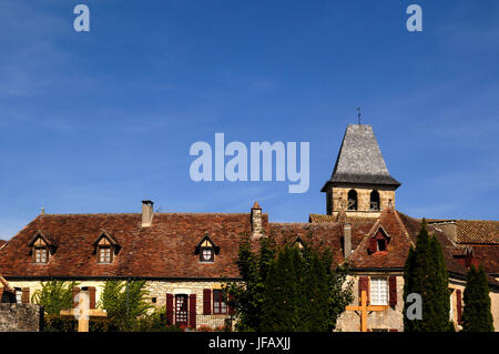 Borgo medievale di Loubressac, Lot, Francia Foto Stock