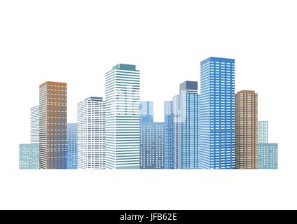 Paesaggio con grattacieli Illustrazione Vettoriale