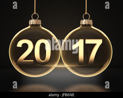 3D rendering trasparenti palle di Natale Foto Stock