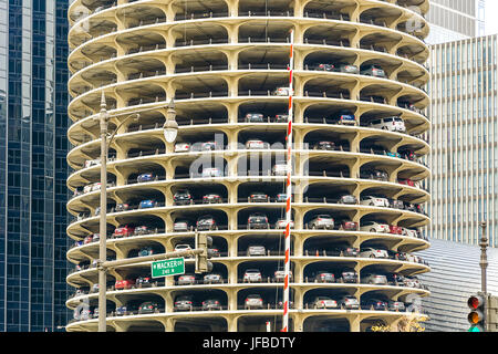 Marina City Tower Parcheggio livelli Deck Foto Stock