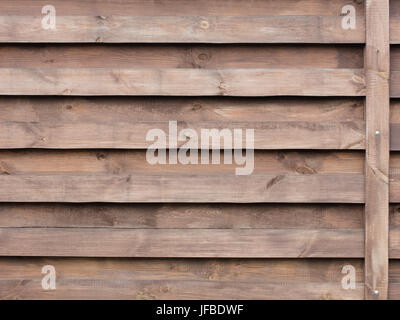 Nuovo orizzontale recinzione in legno verniciato con composizione di protezione Foto Stock