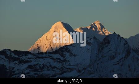 Vette himalayane a sunrise Foto Stock