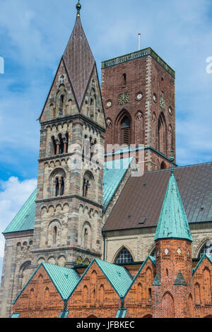 Nostra Signora Maria cattedrale, Ribe, Danimarca più antichi della città superstite, nello Jutland, Danimarca Foto Stock