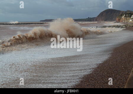 Tempesta ha colpito la città di Sidmouth Devon England Foto Stock