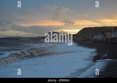 Tempesta ha colpito la città di Sidmouth Devon England Foto Stock