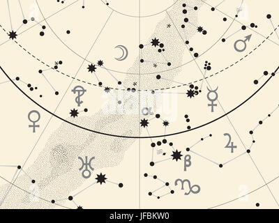 Frammento di astronomico Atlante Celeste Foto Stock