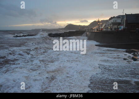 Tempesta ha colpito la città di Sidmouth Devon England Foto Stock