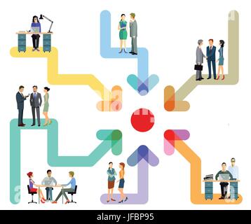 Gli esseri umani e la tratta di esseri umani, persone, folk, persone, umana, essere umano, ufficio, Illustrazione Vettoriale